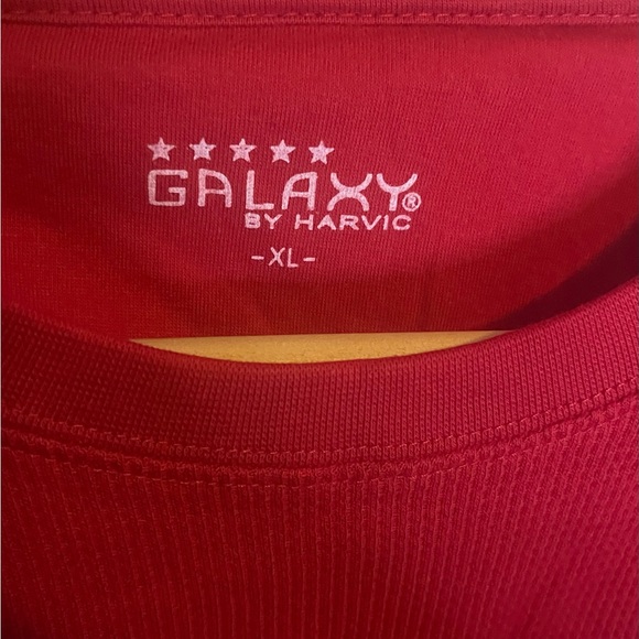 GALAXY BY HARVIC Men's Long Sleeve Round Neck Thermal Shirt Red Size XL - Picture 3 of 3